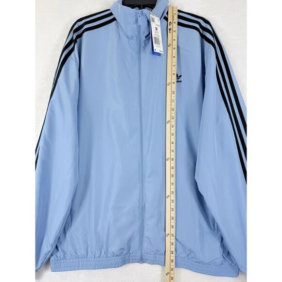Adidas Originals Track Jacket Medium Ash Blue Black 3 Stripes Full Zip New NWT - Picture 8 of 8